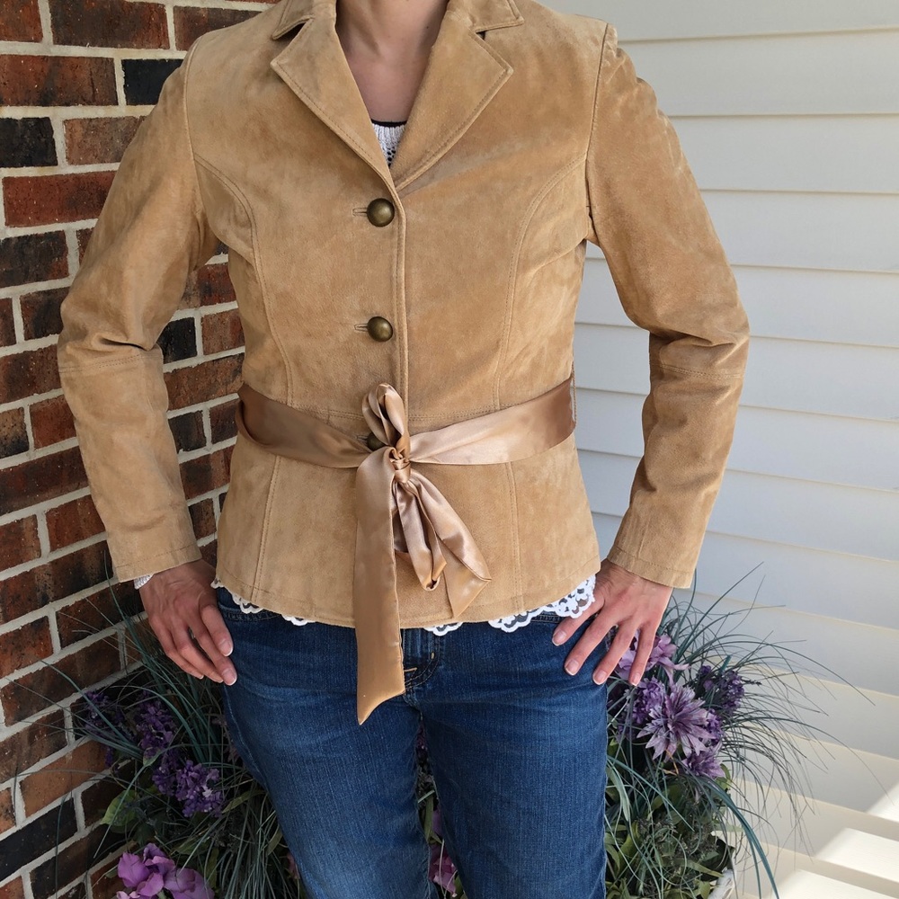 Tan Suede Jacket Sz Small - Picture 9 of 10